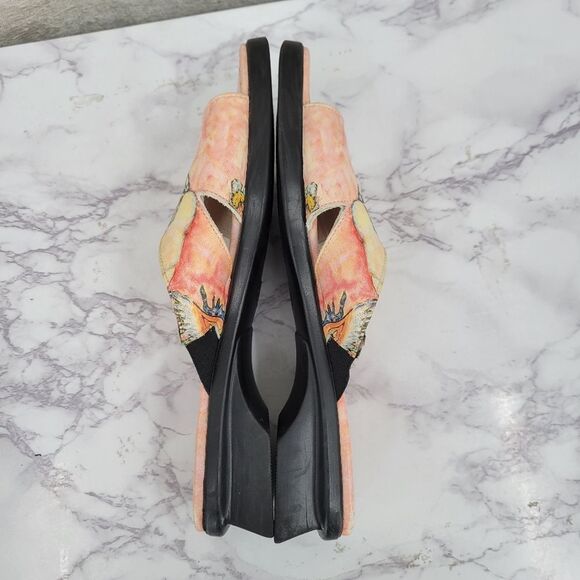 Icon Gustav Klimt Women Friends Leather Kitten Heel Sandals Wearable Art - Picture 7 of 11